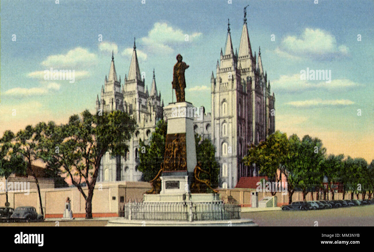 Pioneer monumento. Salt Lake City. 1947 Foto Stock