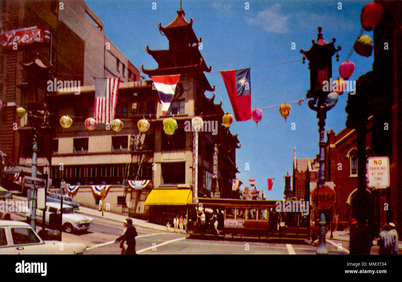 Grant Avenue. Chinatown. San Francisco. 1965 Foto Stock