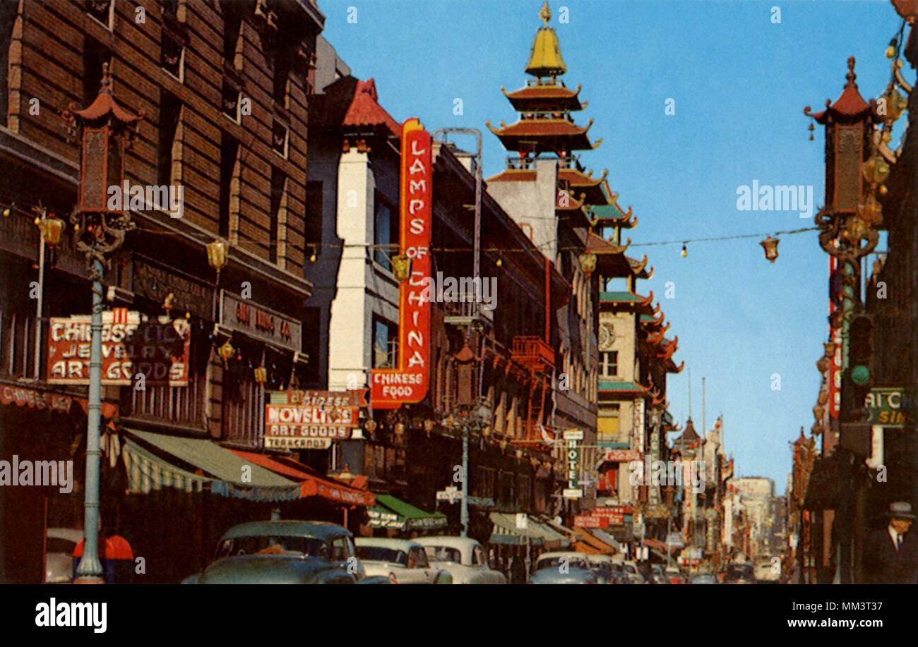 Grant Avenue. Chinatown. San Francisco. 1957 Foto Stock