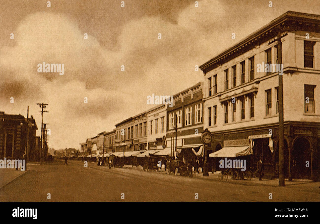 Quarta strada guardando ad ovest. Santa Rosa. 1912 Foto Stock