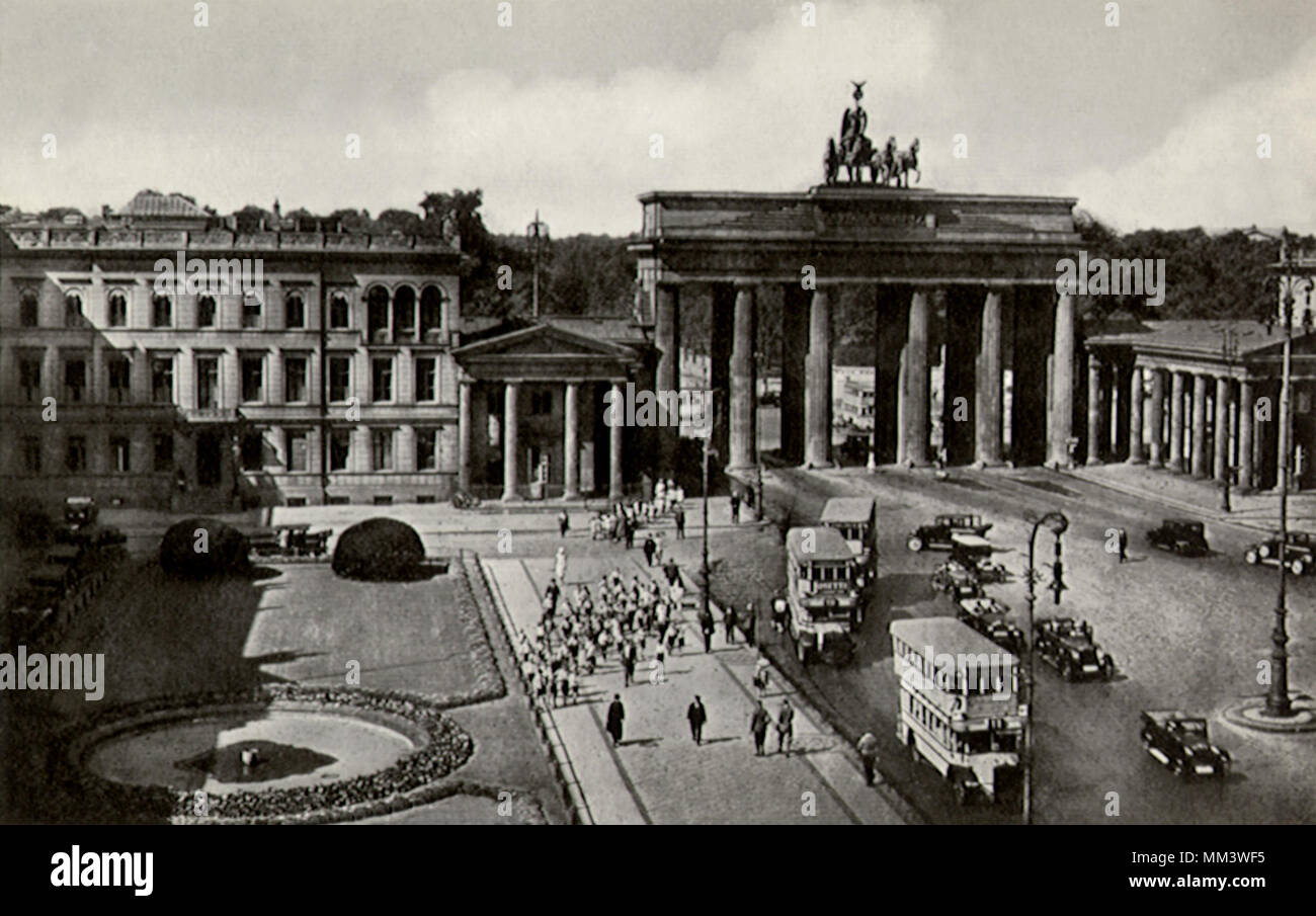 La Porta di Brandeburgo. Berlino. 1930 Foto Stock