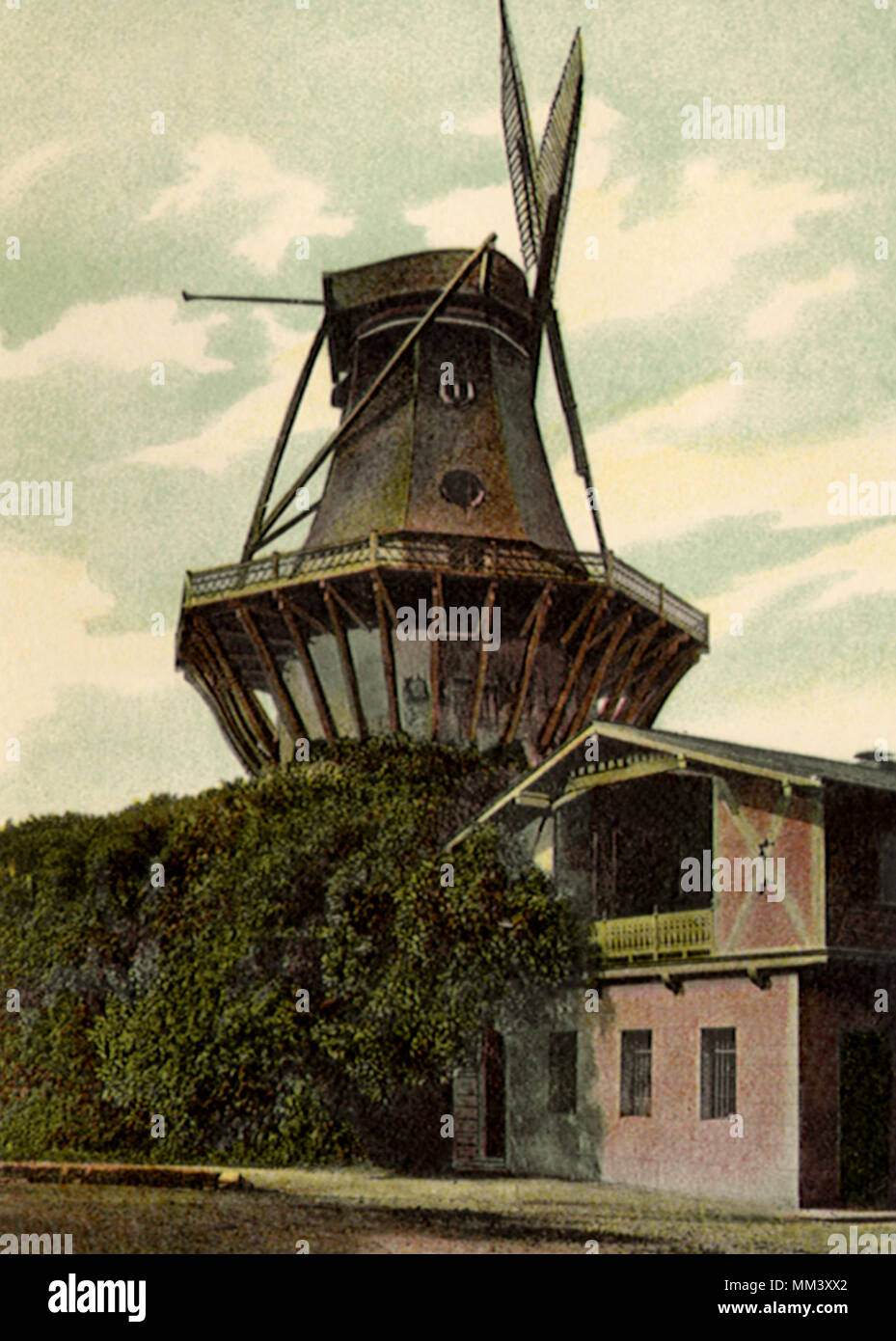 Il mulino a vento di storico. Potsdam. 1910 Foto Stock