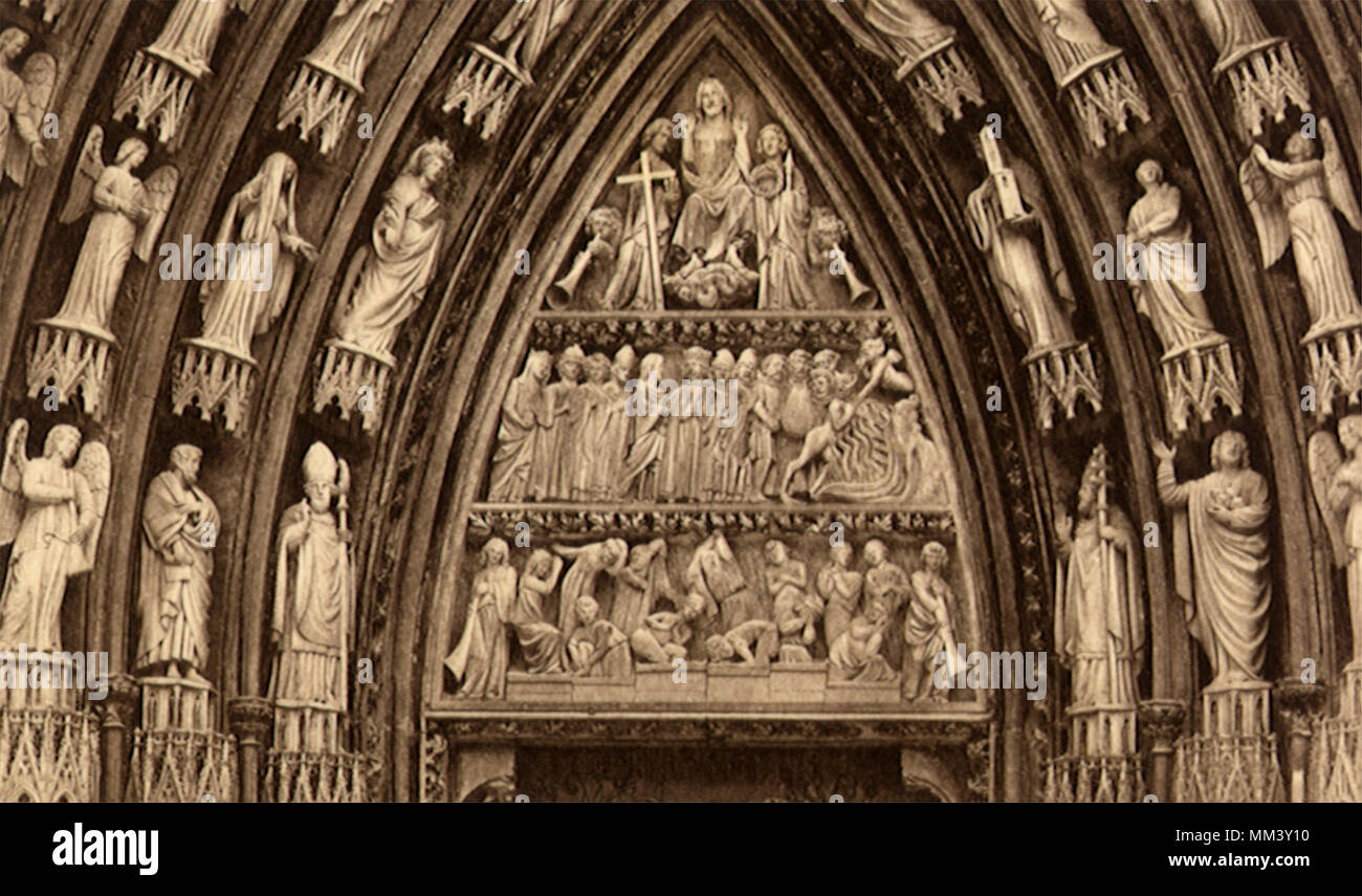 Sportello destro sul Duomo. Strasburgo. 1930 Foto Stock