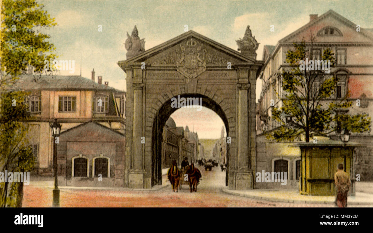 Le porte della città. Stoccarda. 1930 Foto Stock