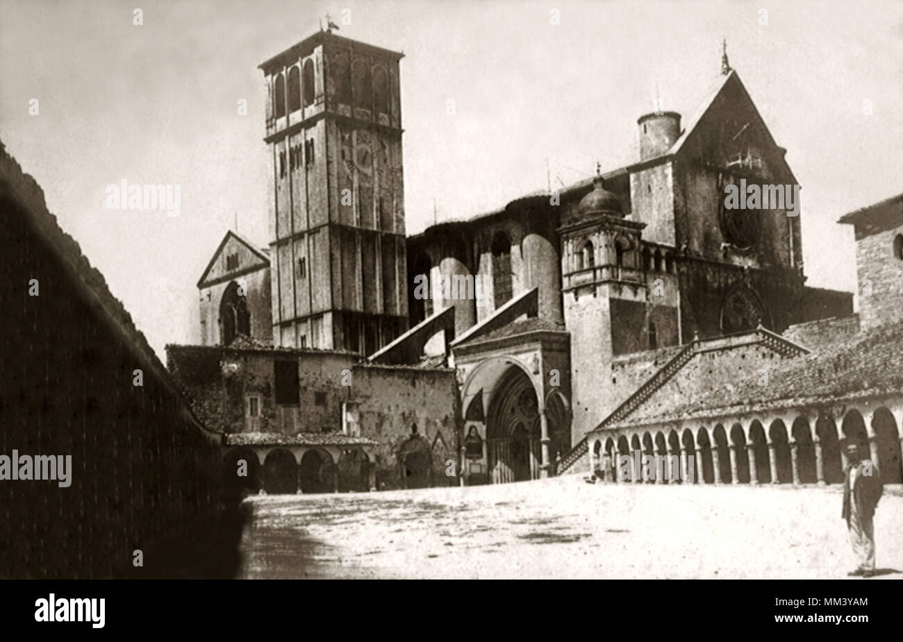 Basilica di San Francesco. Assisi. 1930 Foto Stock