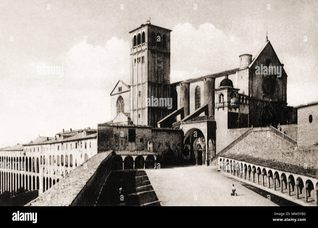 Le chiese di San Francesco. Assisi. 1930 Foto Stock