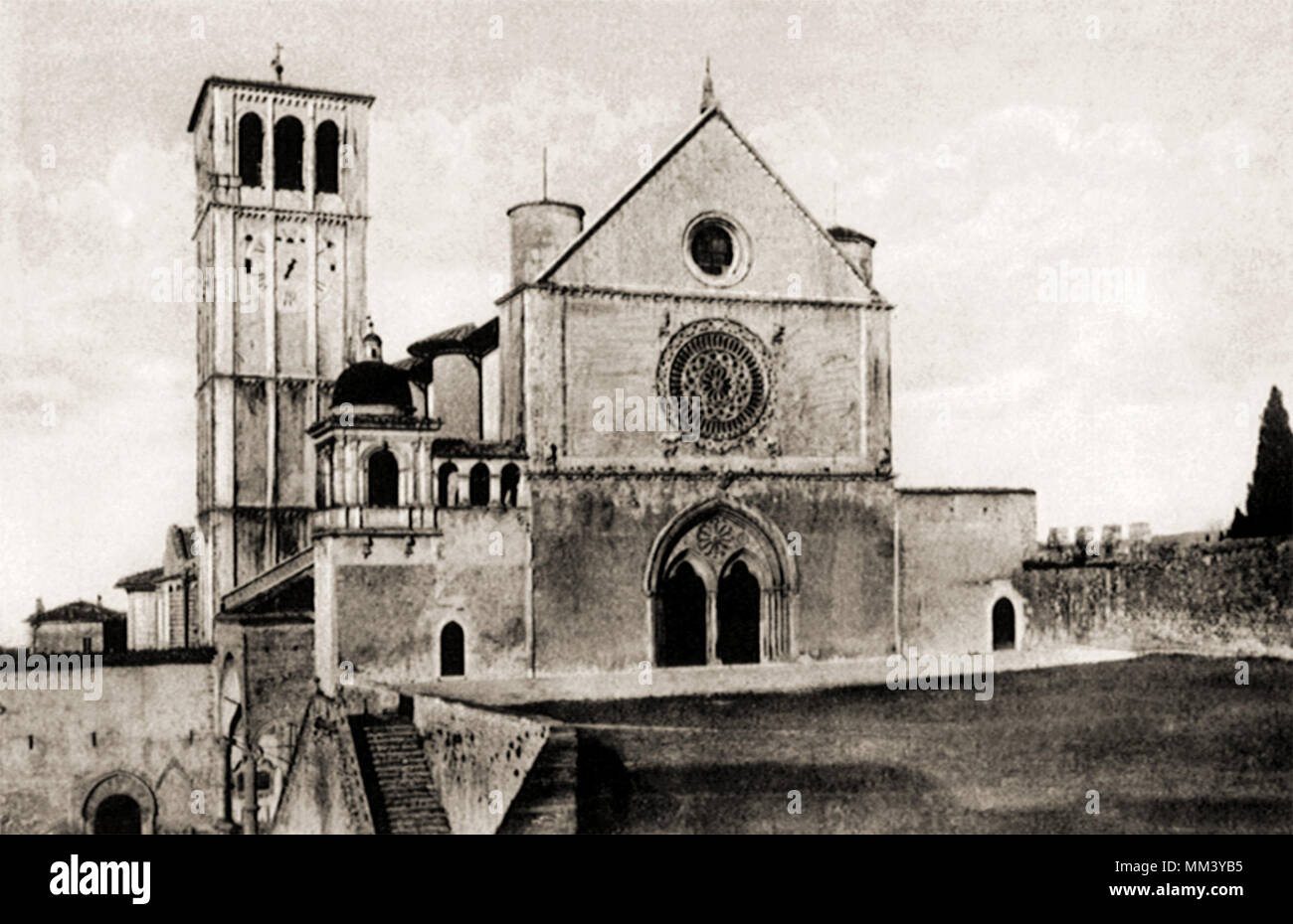Nuova chiesa di San Francesco. Assisi. 1930 Foto Stock
