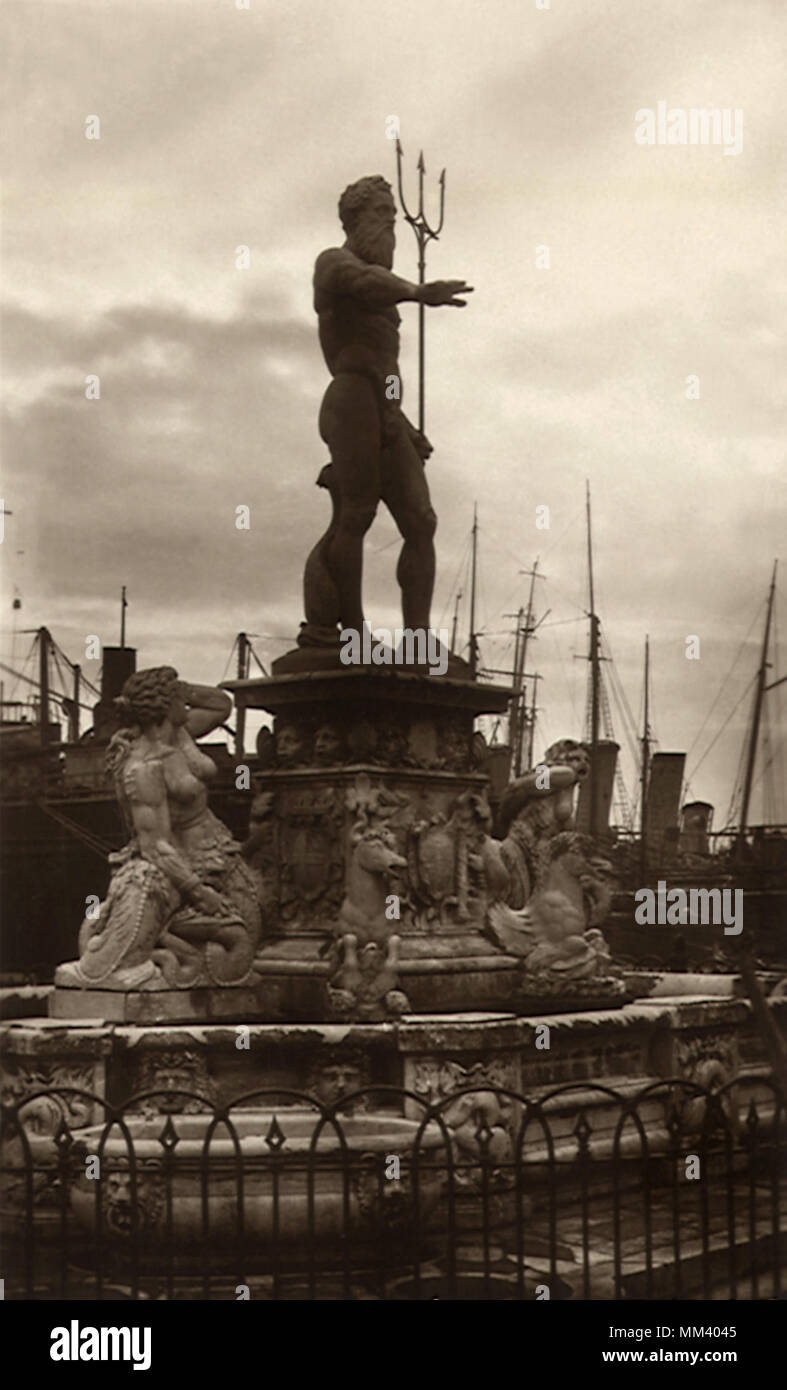 Fontana di Nettuno. Messina. 1930 Foto Stock