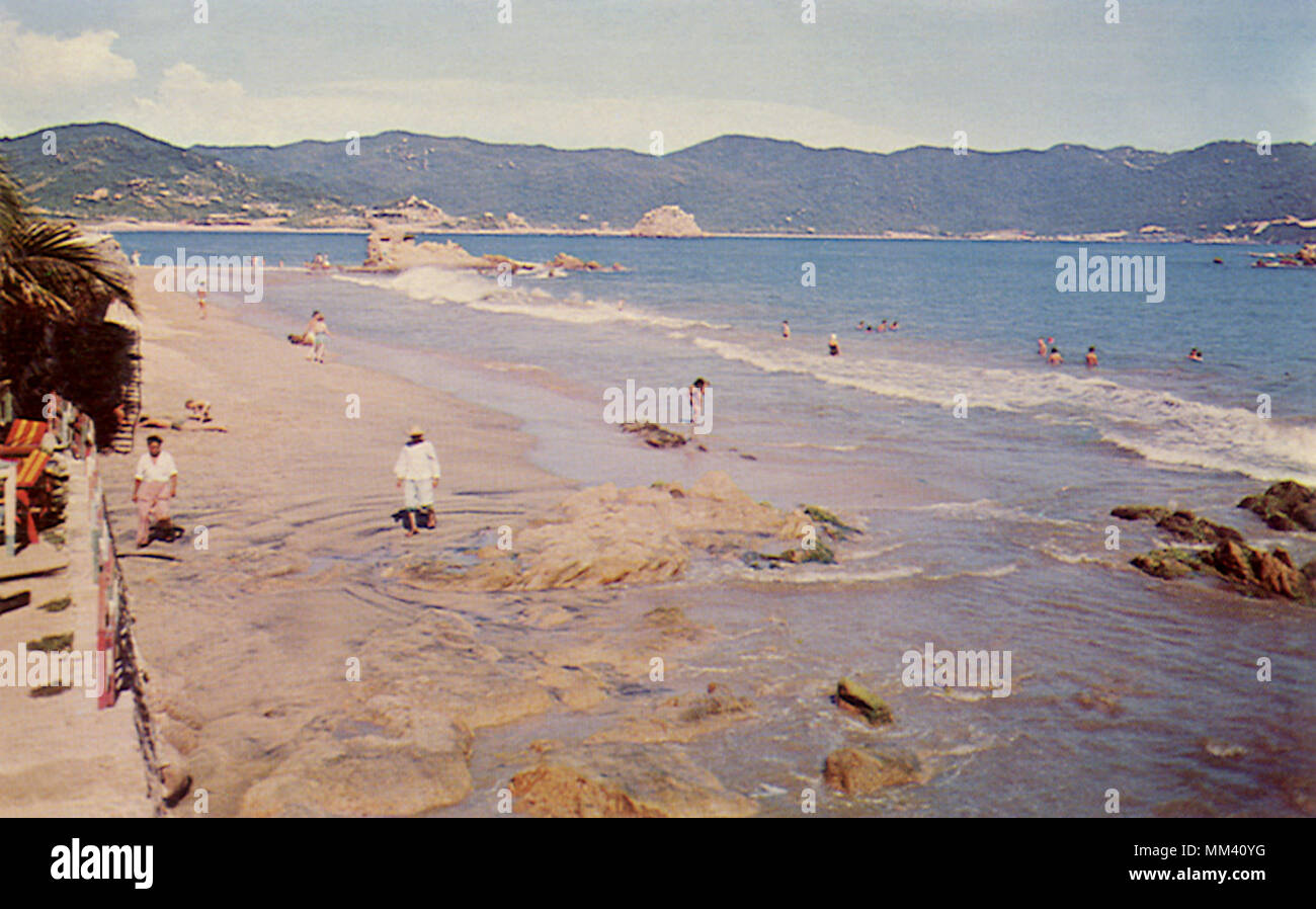 Pomeriggio di spiaggia. Acapulco. 1960 Foto Stock