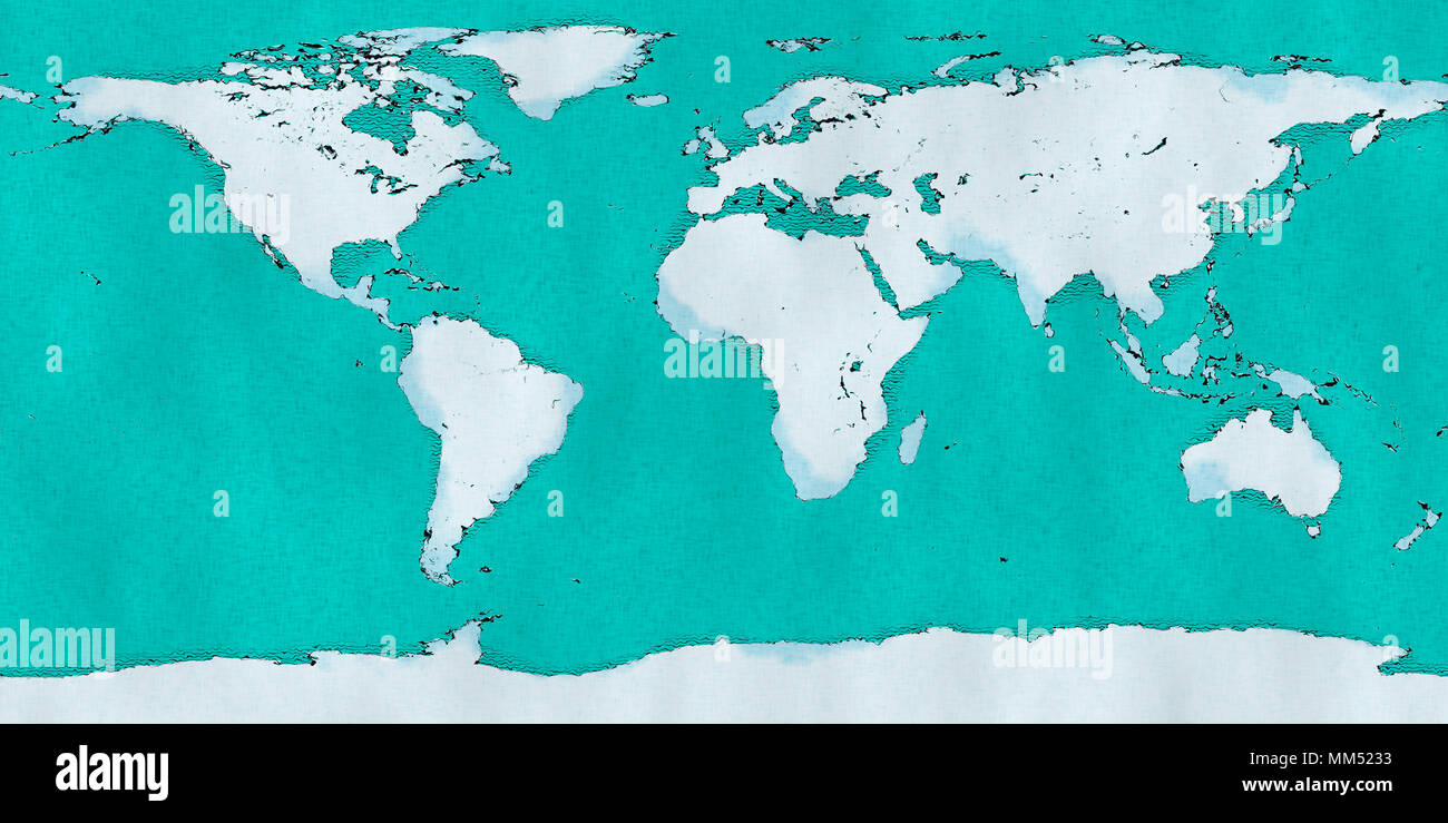Mappa del mondo, tracciata illustrata i tratti di pennello. Cartografia, Atlante  geografico Foto stock - Alamy
