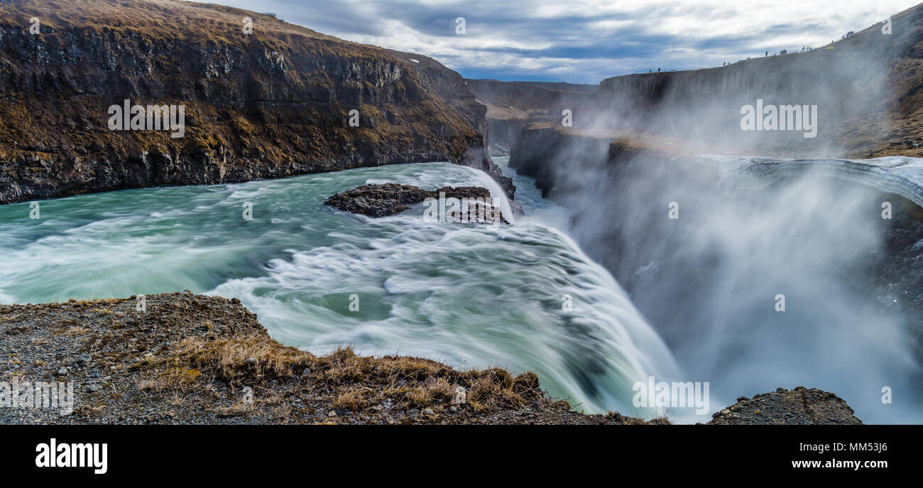 Cascate Gullfoss in Islanda Foto Stock