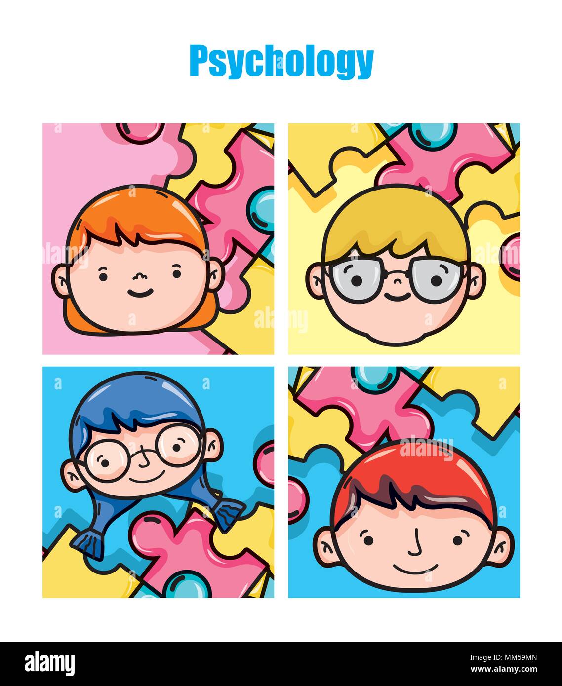 La psicologia dei bambini cartoni animati Illustrazione Vettoriale