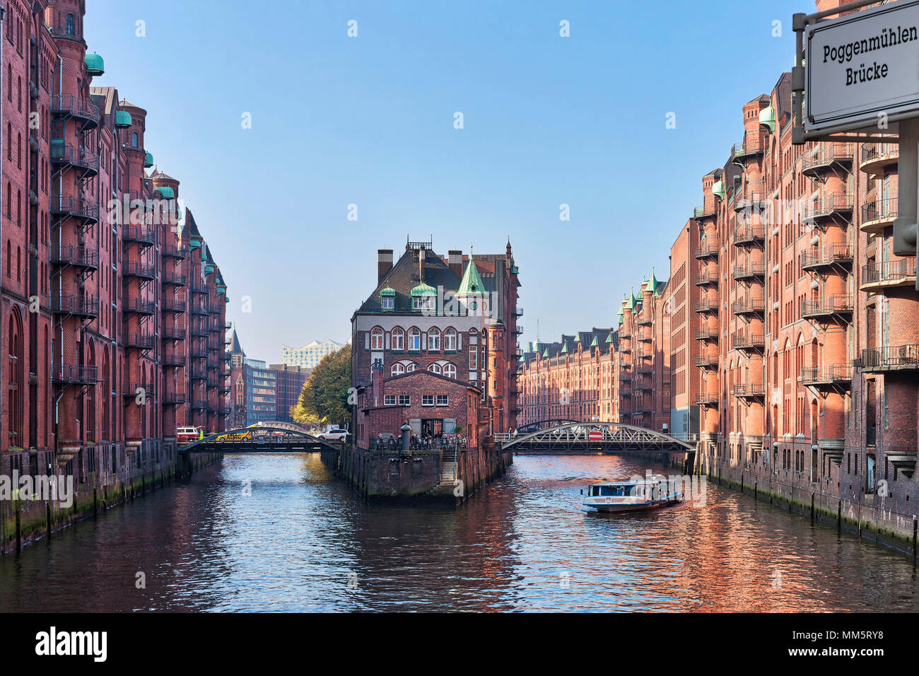 Gli edifici adibiti a magazzino a Speicherstadt Foto Stock