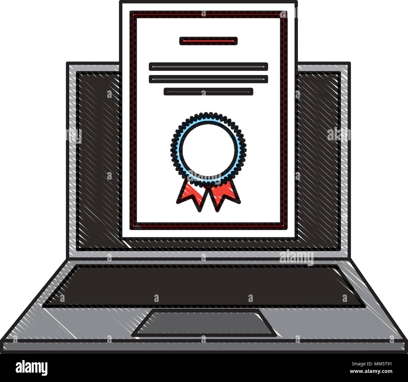 L'e-learning sito istruzione scuola portatile certificato di laurea illustrazione vettoriale Illustrazione Vettoriale