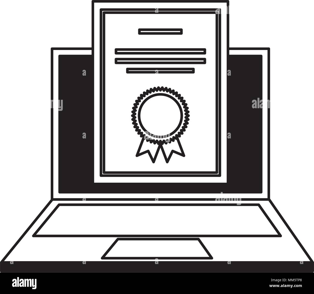 L'e-learning sito istruzione scuola portatile certificato di laurea illustrazione vettoriale Illustrazione Vettoriale