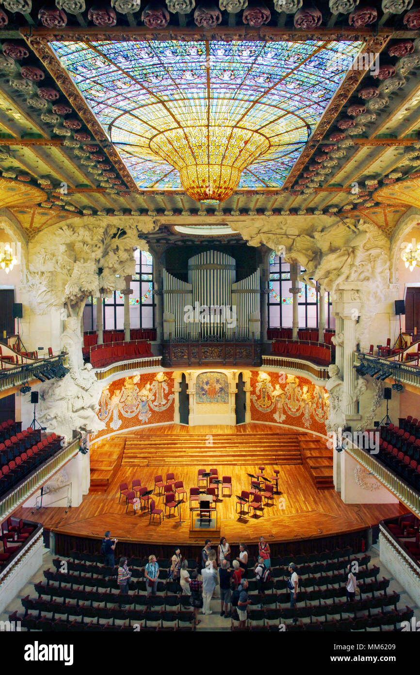 Palau de la Música Catalana Concert Hall, Barcellona, in Catalogna, Spagna Foto Stock