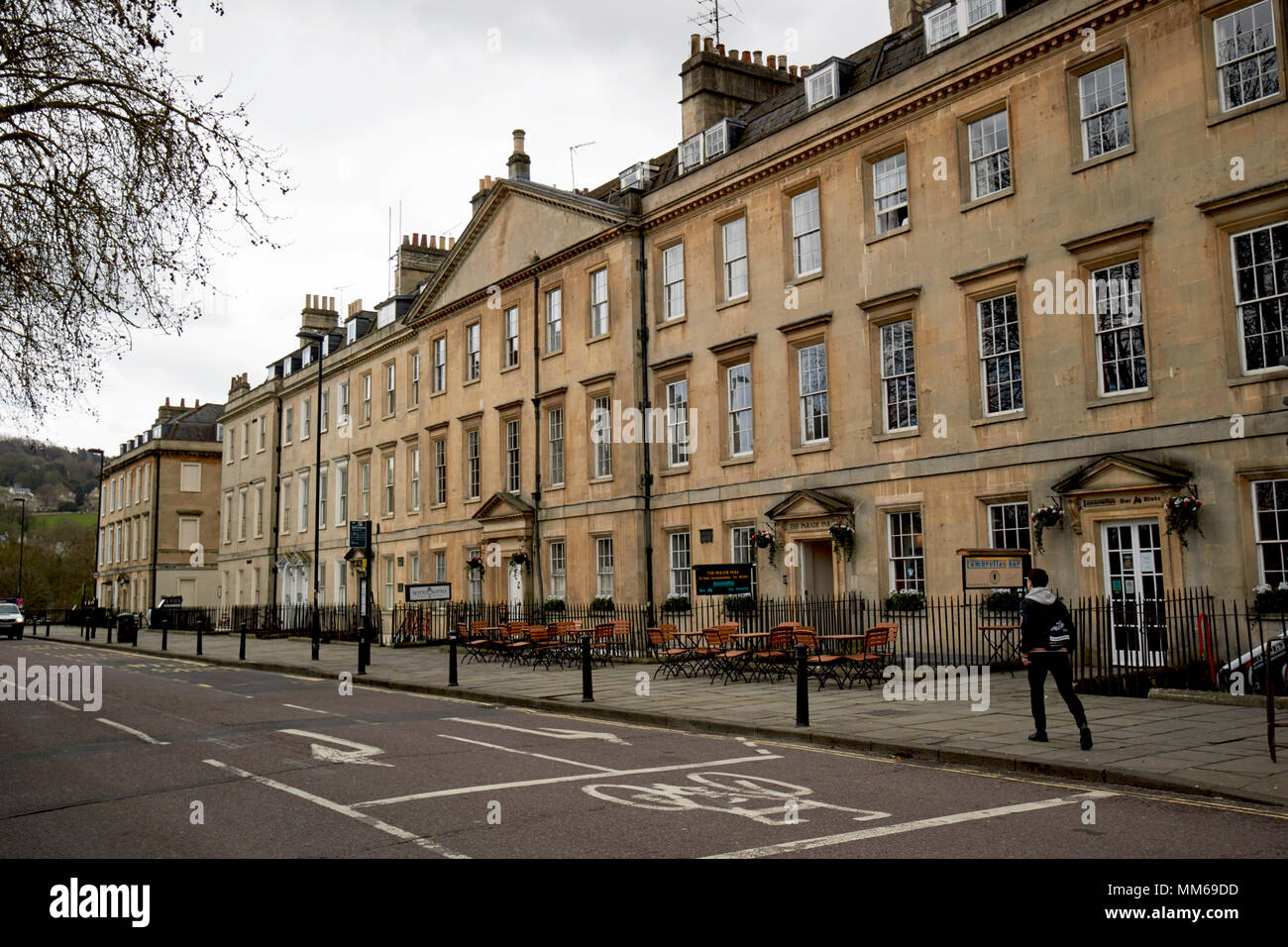 North Parade geogian townhouses Bath England Regno Unito Foto Stock