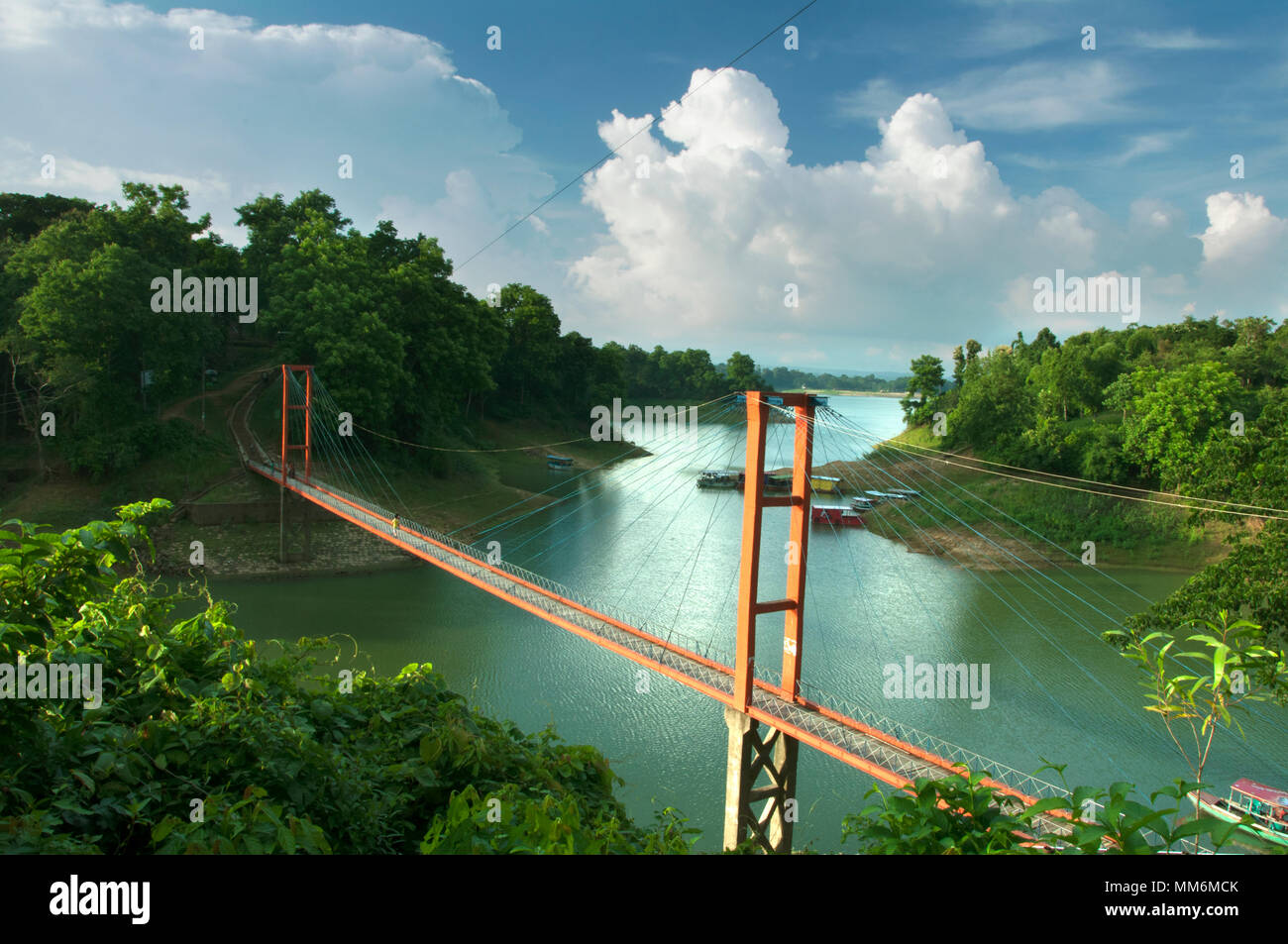 Ponte sospeso in Bangladesh Foto Stock