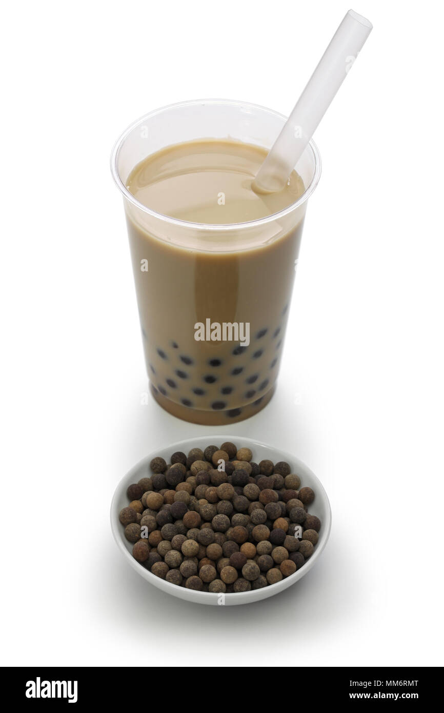 Bolla di Taiwan e del tè nero sfere tapioka Foto Stock