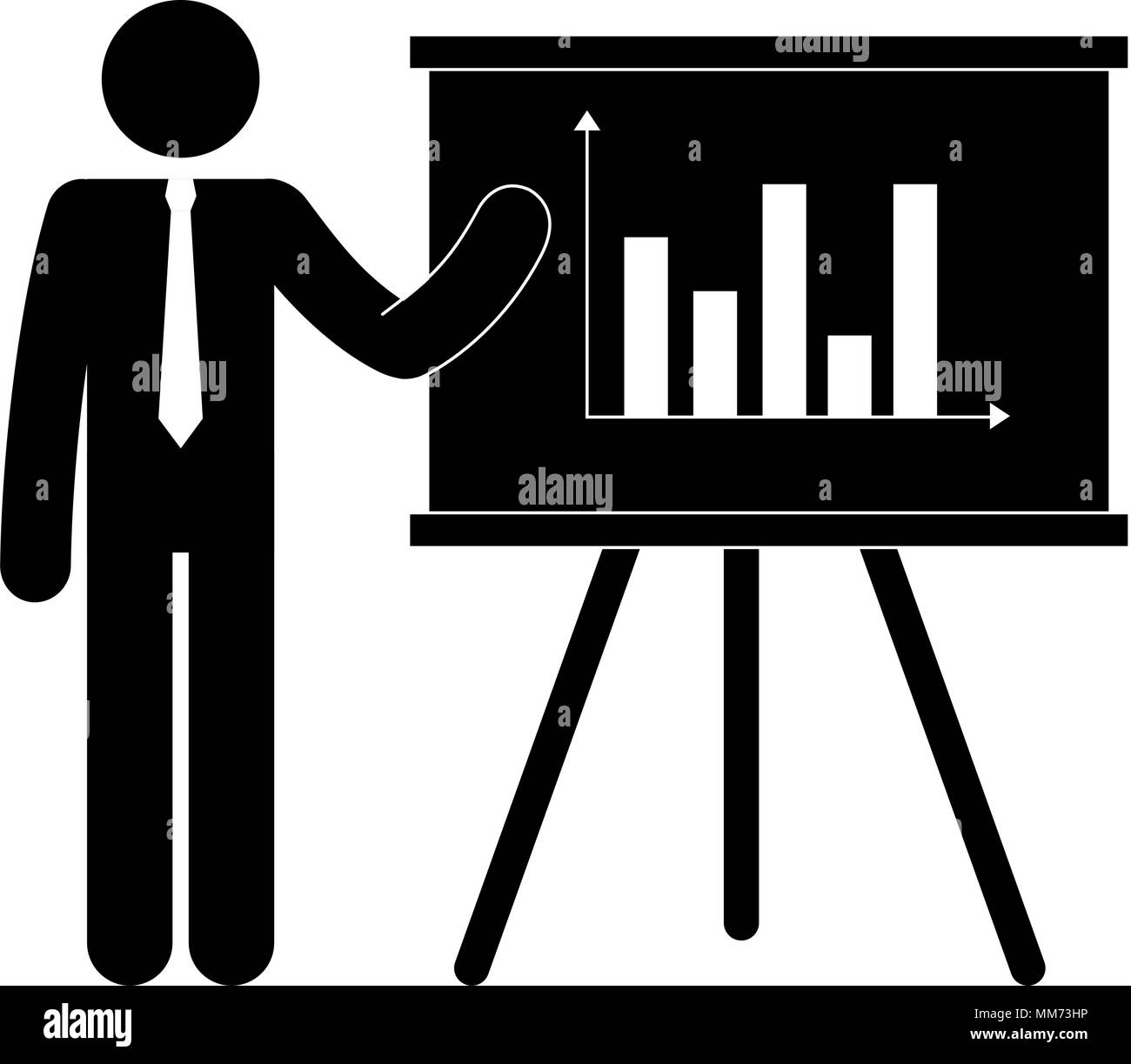 Imprenditore figura con formazione di cartone silhouette Illustrazione Vettoriale