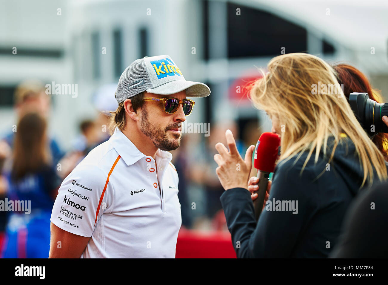 Barcellona, Spagna. Il 10 maggio, 2018. Fernando Alonso del team Mclaren di colloqui con i media durante i piloti di Formula Uno di arrivo e conferenza stampa al giorno. Credito: Pablo Guillen Alamy News Foto Stock