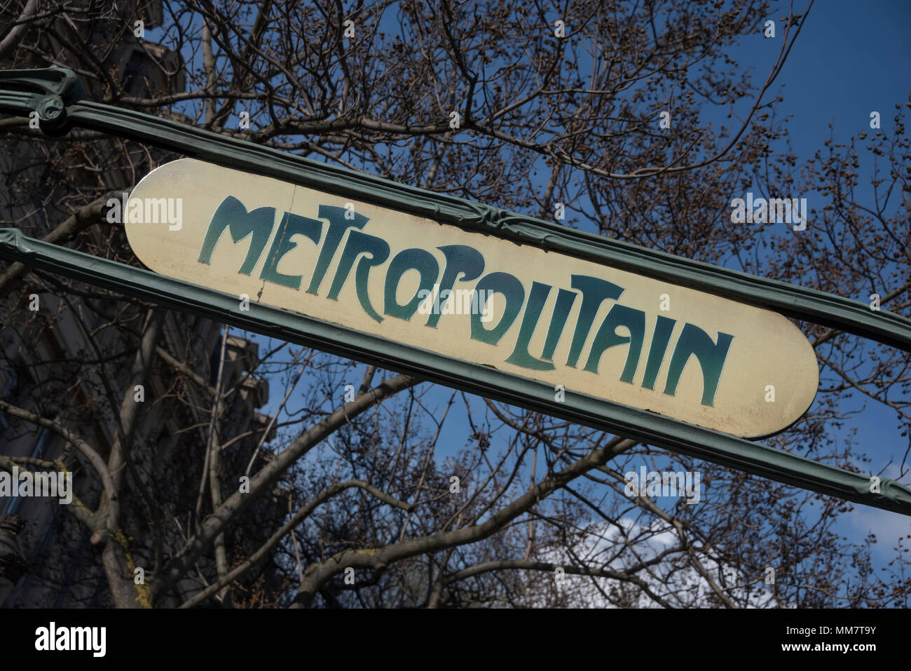 Segno in ingresso alla Cité stazione della metropolitana, Ile de la Cité, Parigi, Francia Foto Stock