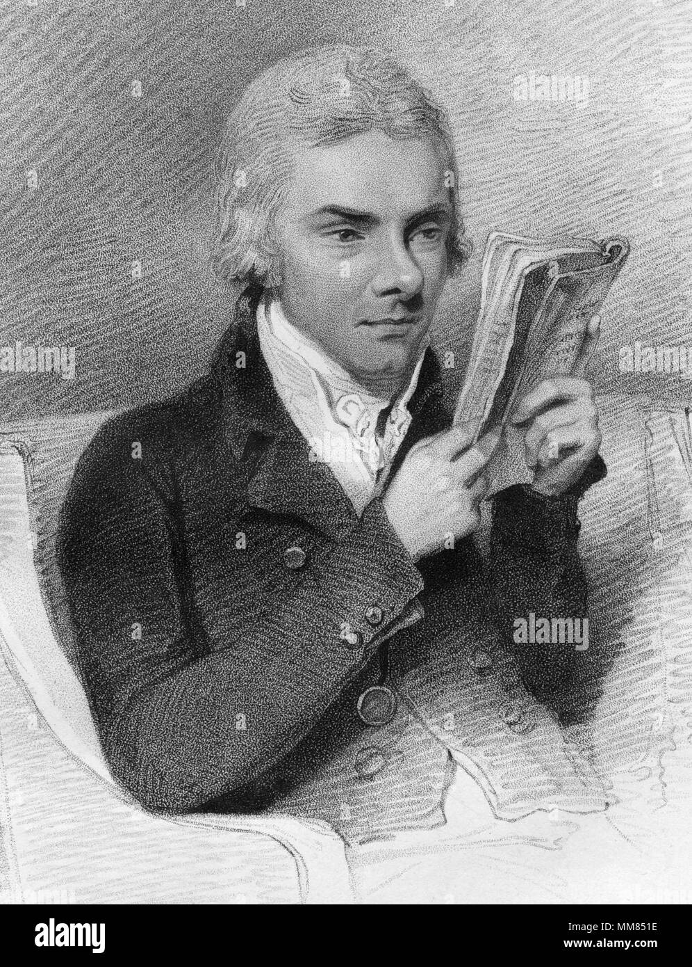 William Wilberforce (1759-1833), un uomo politico britannico, evangelica e cristiana abolizionista leader nel XVIII e XIX secolo, in un 1809 incisione di Geovanni Vendramini da artwork da Henry Edridge. Foto Stock