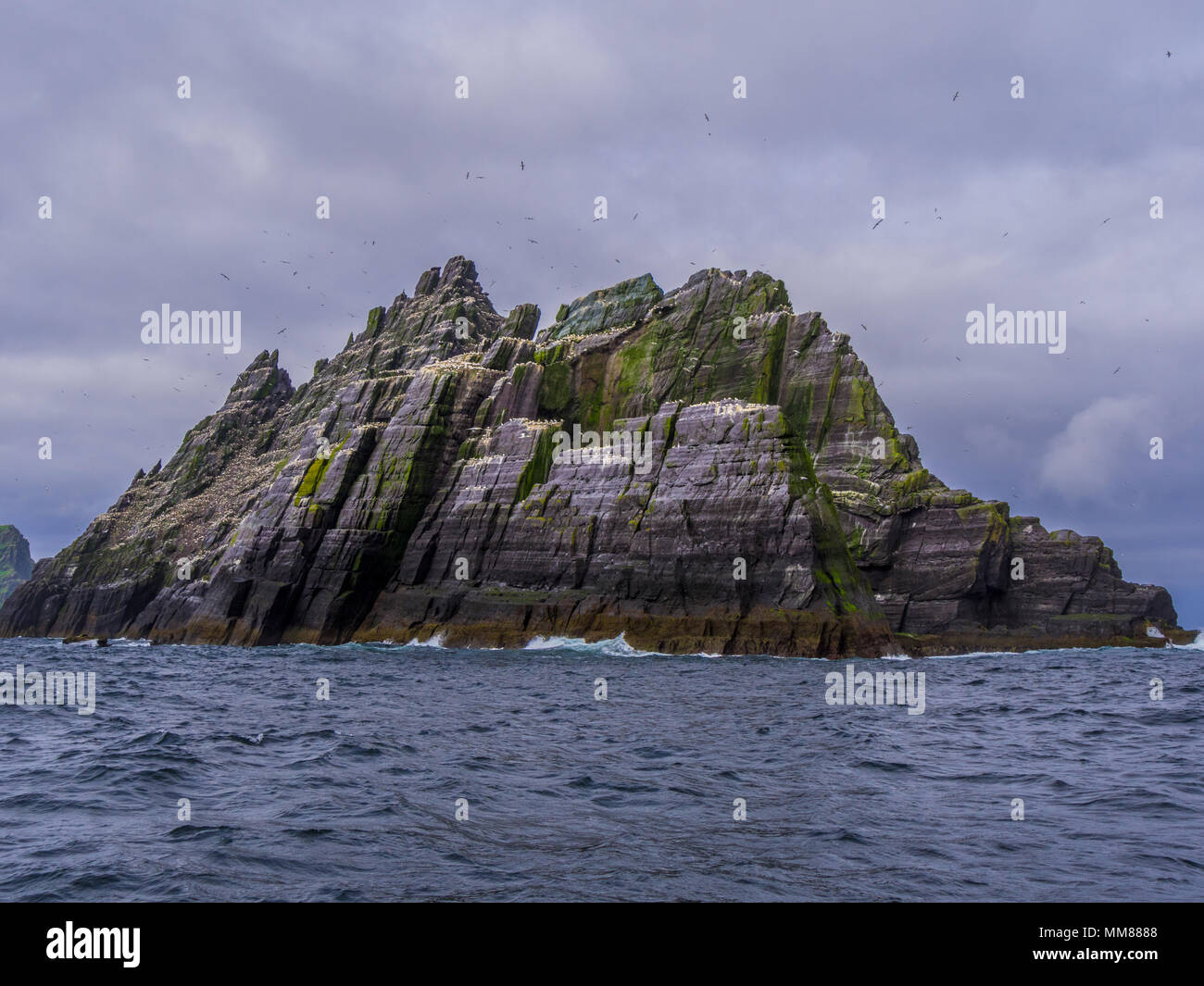 La bellissima isola di Skellig Michael - Il Skelligs irlandese Foto Stock