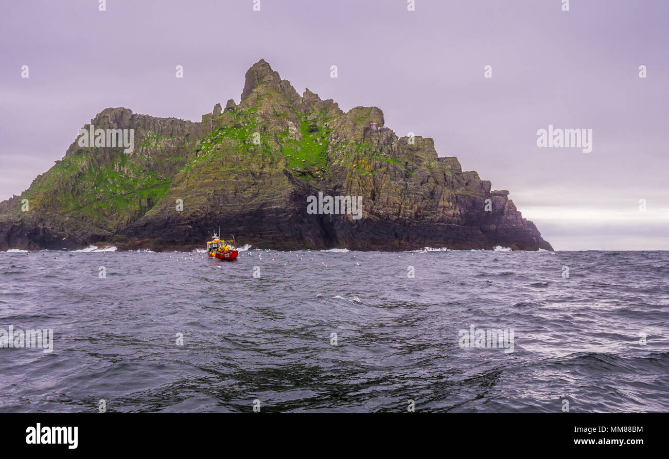 Skellig Michael isola in Irlanda - famosa posizione filmato Foto Stock