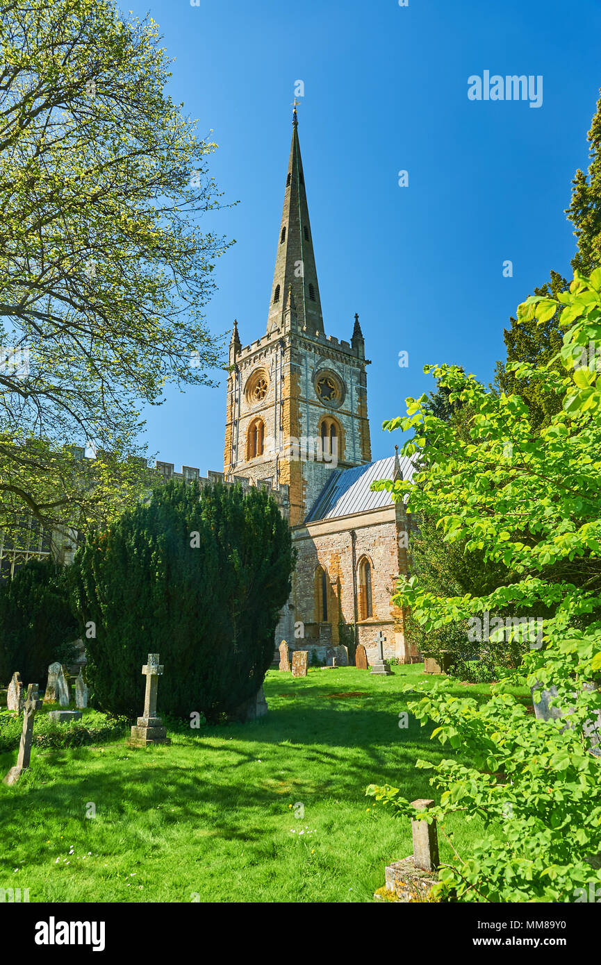 Stratford upon Avon, Chiesa della Santa Trinità, luogo di sepoltura di William Shakespeare Warwickshire Foto Stock