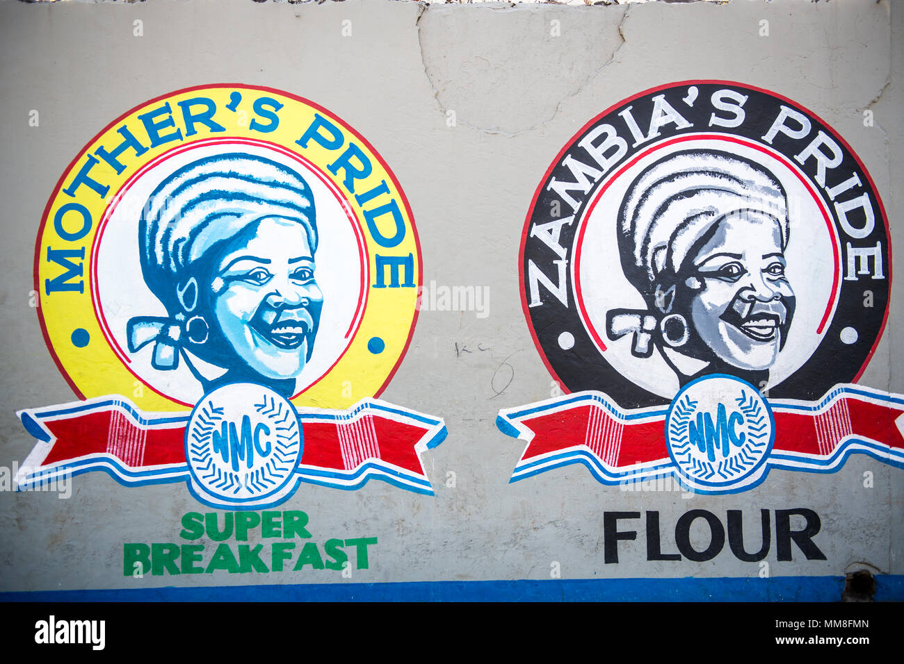 Madre di orgoglio signage su una parete in Livingstone, Zambia Foto Stock