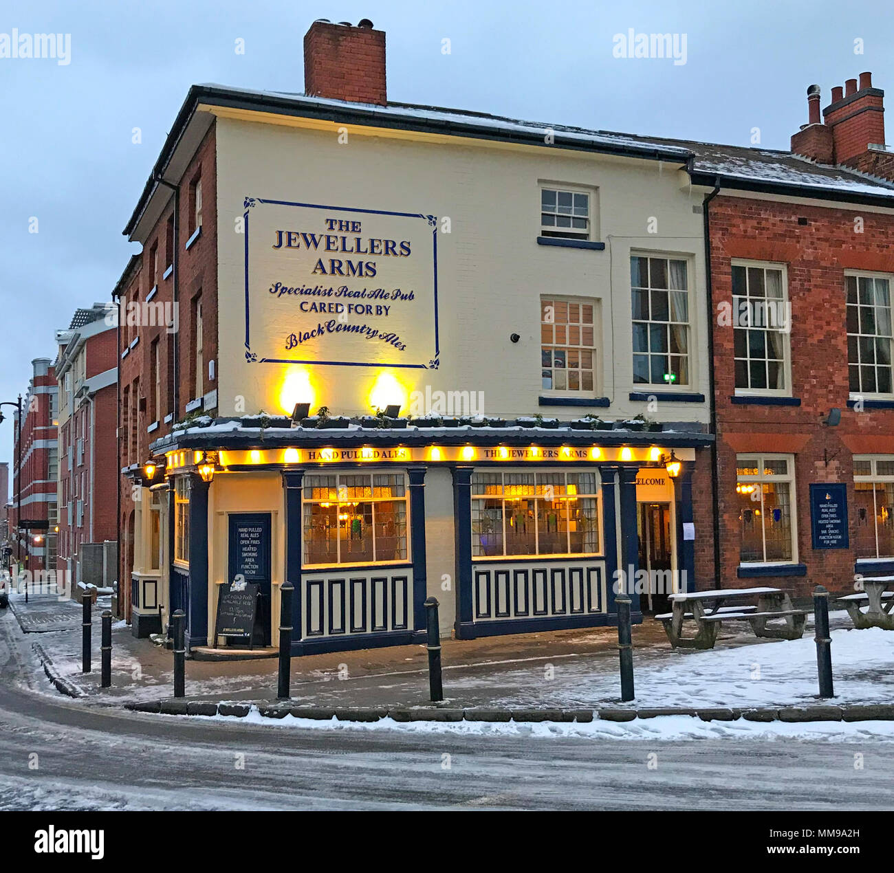 Gioiellerie bracci,Jewellery Quarter, Birmingham nella neve, West Midlands, Inghilterra, Black Country, UK, GB Foto Stock