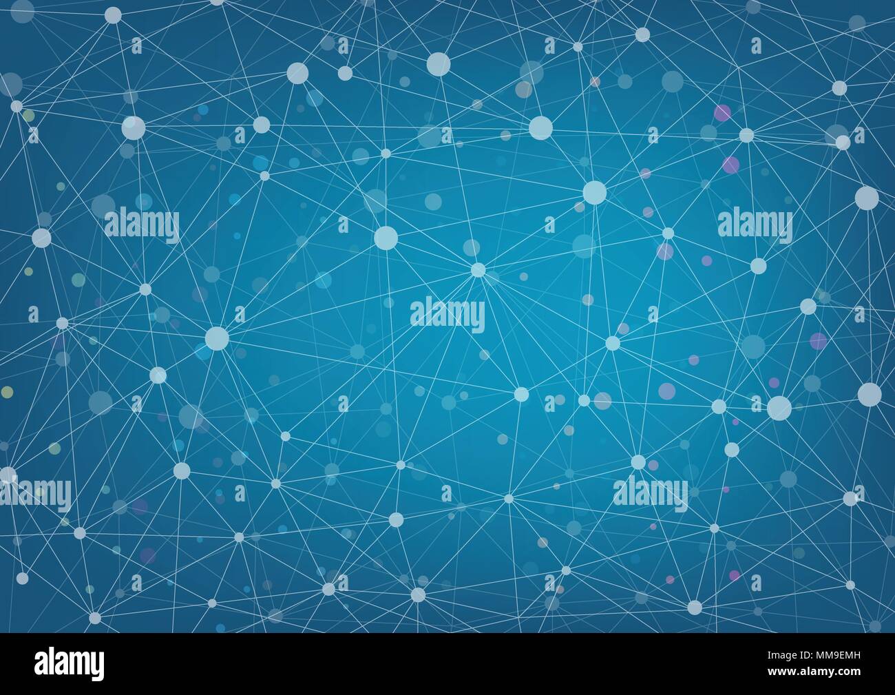 Rete futuristica forma. Spazio poligonale bassa poli sfondo blu. Illustrazione Vettoriale