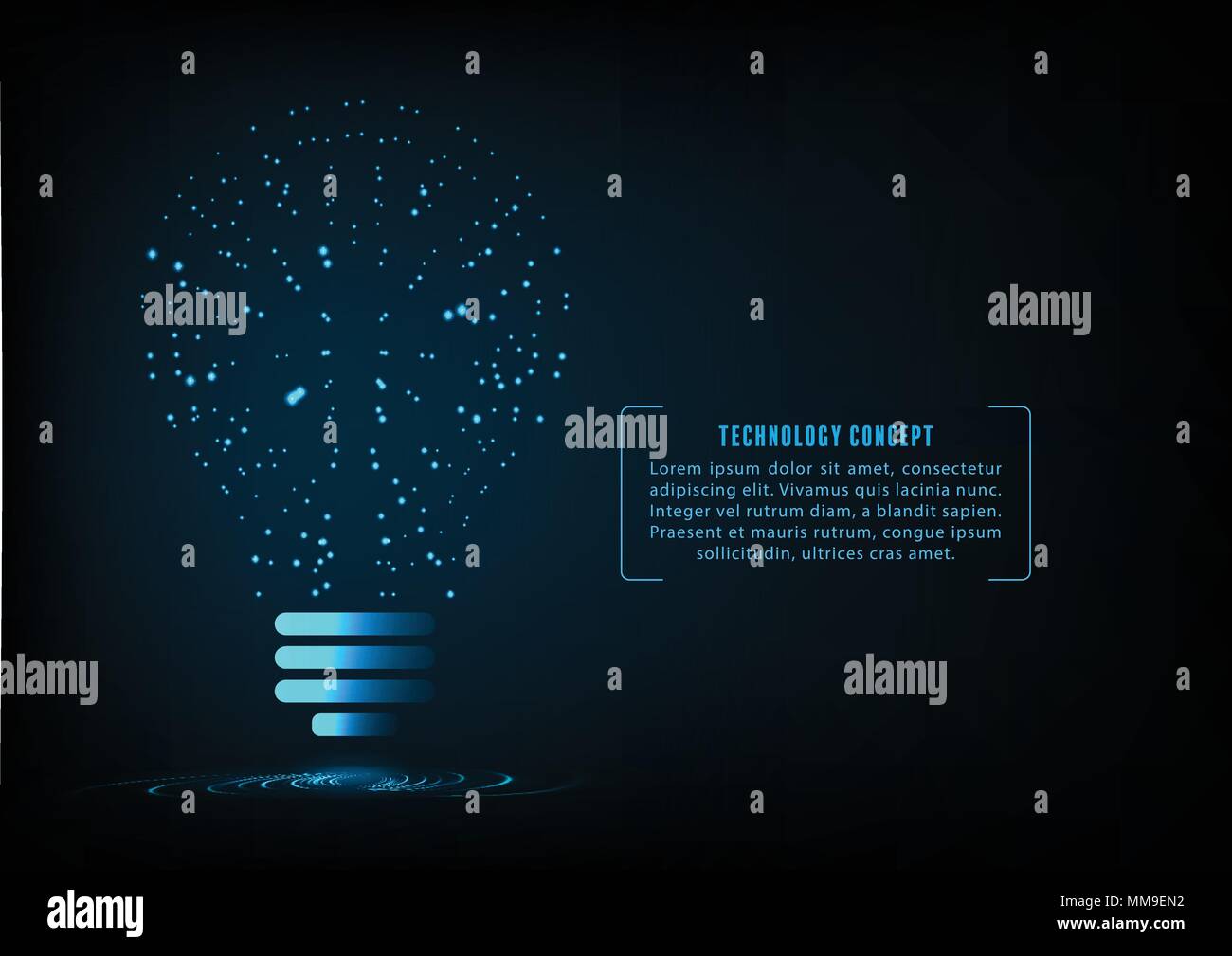 La lampadina come idea di tecnologia creativa. concetto di grandi idee di ispirazione, invenzione,pensando. Illustrazione Vettoriale