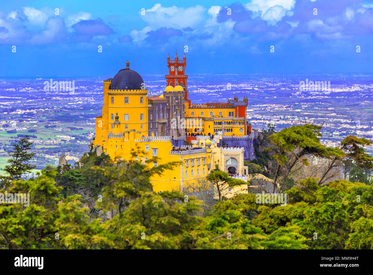Bella Pena il Palazzo Nazionale. Sintra, Portogallo Foto Stock
