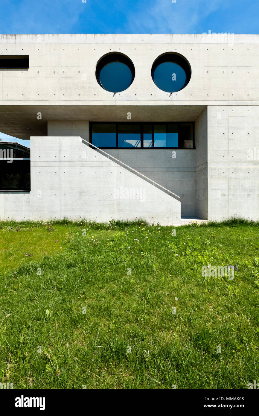 Bella casa moderna in cemento, outdoor, facciata Foto Stock