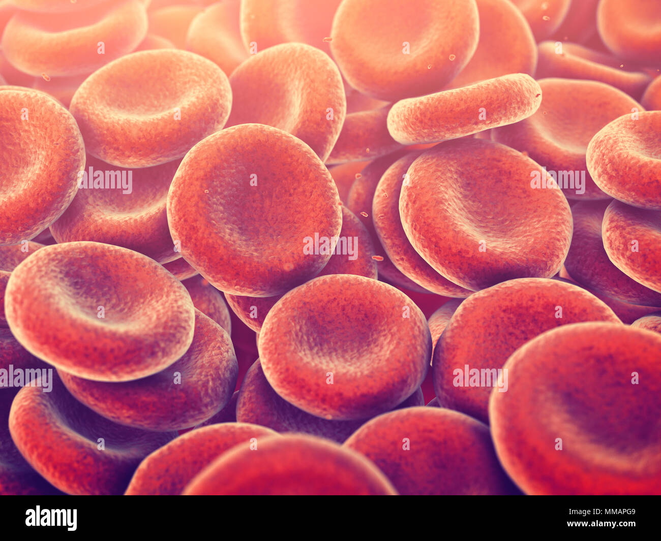 Le cellule rosse del sangue trasportare ossigeno a tutti i tessuti del corpo, gli eritrociti sfondo Foto Stock