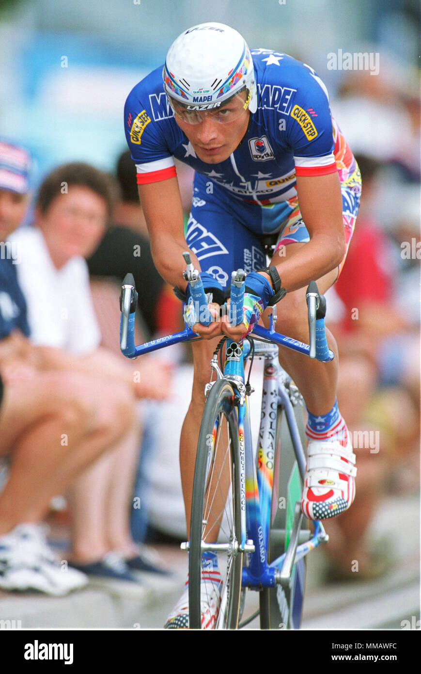 Ciclismo: Futuroscope, Francia , 1.7.2000 Tour de France Prologo Time Trial  ---- Fred RODRIGUEZ, USA, Mapei Foto stock - Alamy