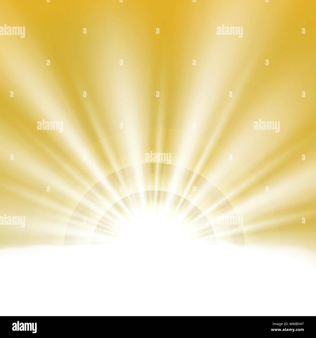 Centro di estate sunburst effetto luce su pulire oro giallo sullo sfondo del cielo con il testo space, flying banner illustrazione eps vettoriali10 Illustrazione Vettoriale