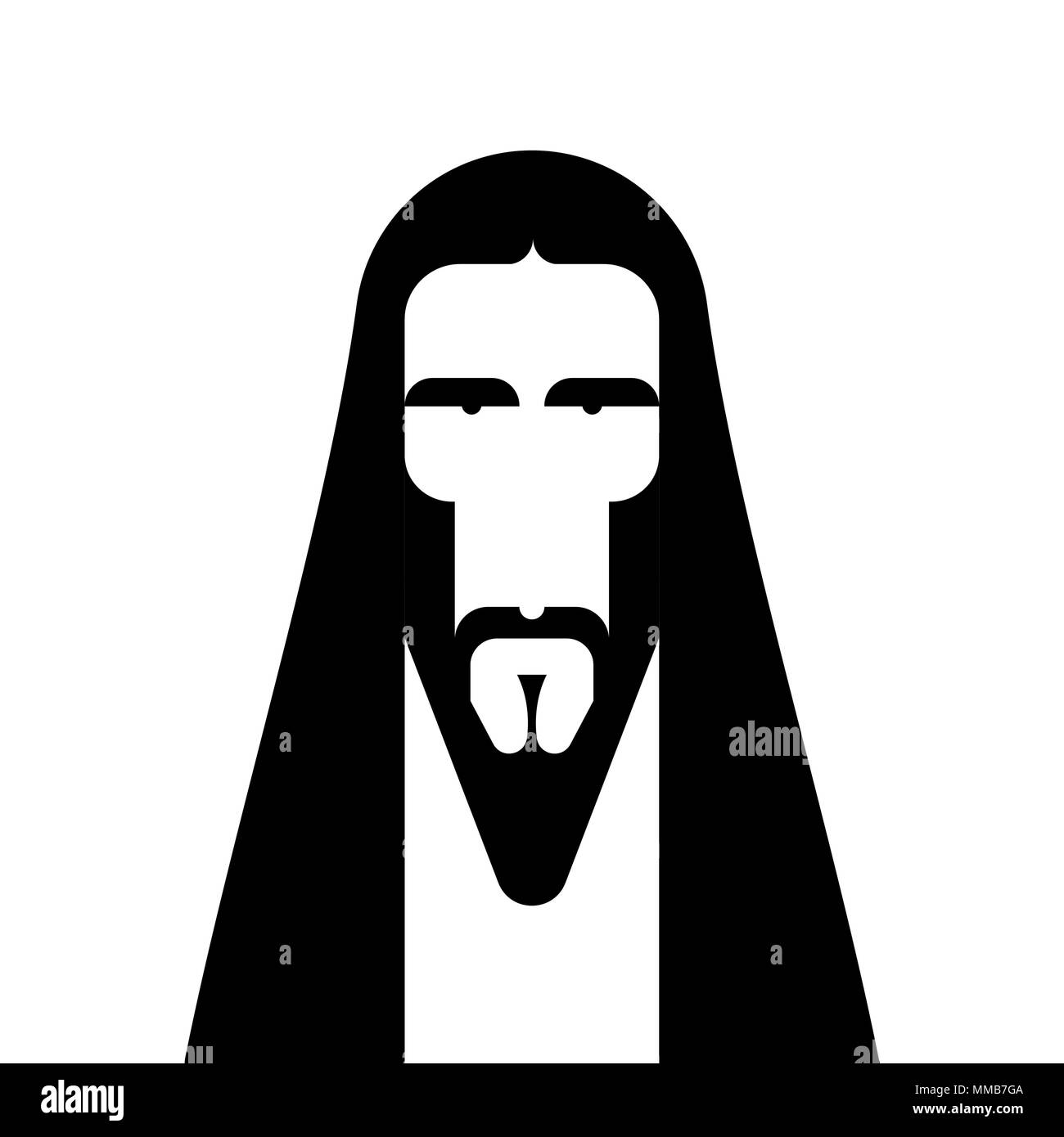 Gesù Cristo faccia. Figlio di Dio. Religiosa biblica illustrazione vettoriale Illustrazione Vettoriale