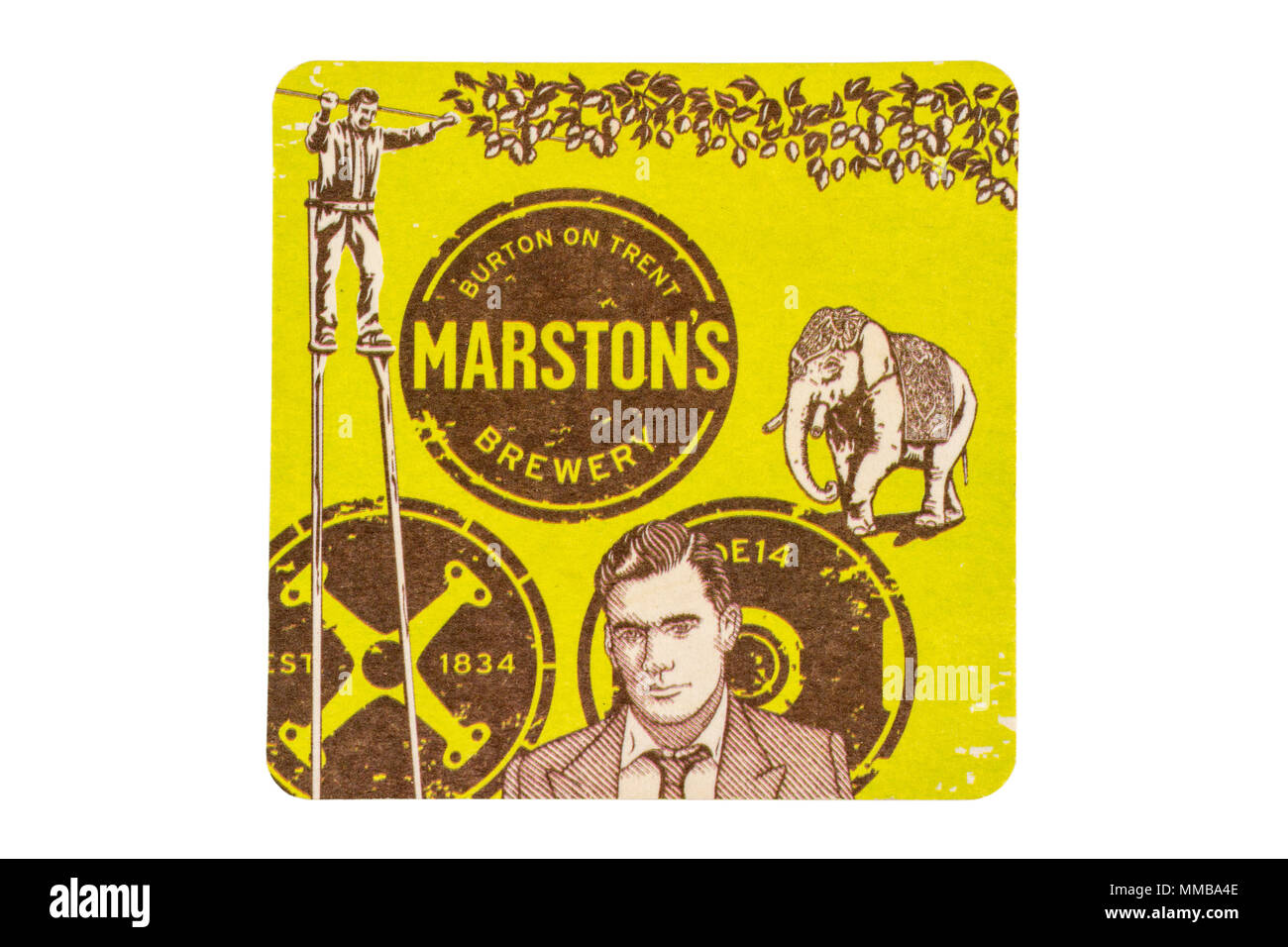 Un Martson's Brewery birra mat. Foto Stock
