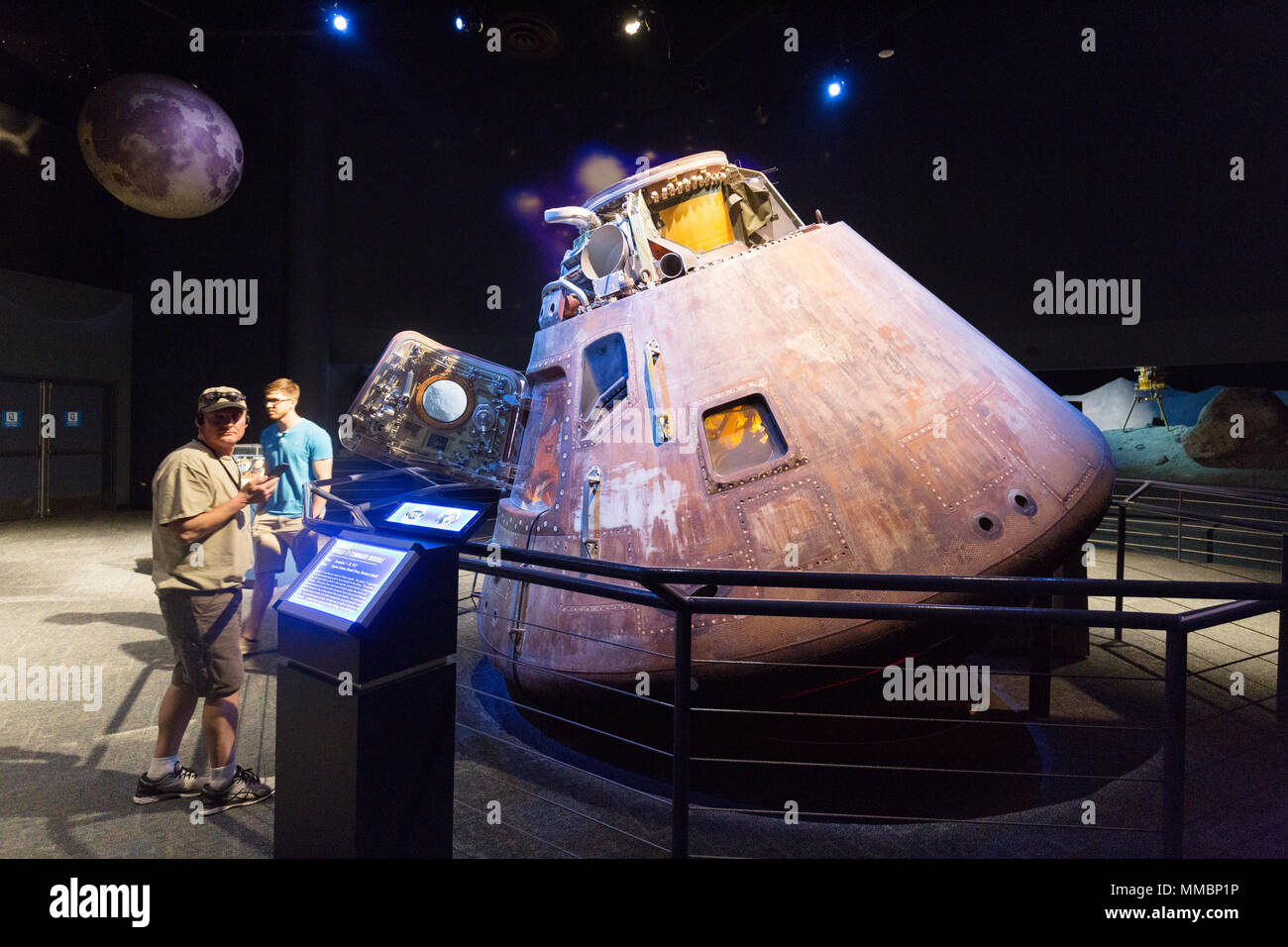L'originale Apollo 17 modulo di comando dall'ultimo presidiati luna missione; Johnson Space Center a Houston, Texas, Stati Uniti d'America Foto Stock