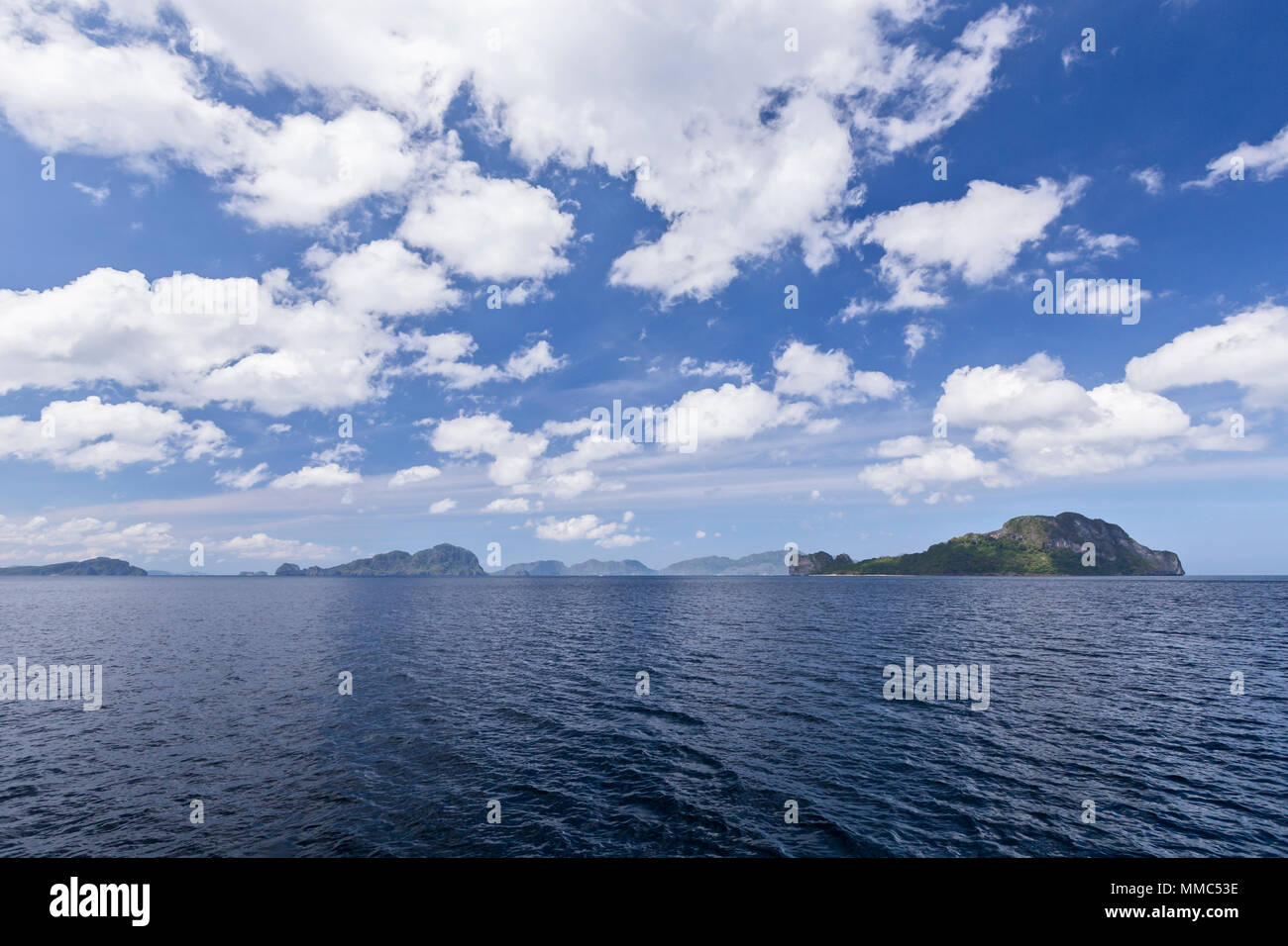 Vista dell'arcipelago Bacuit, isola di Palawan, El Nido, Filippine Foto Stock