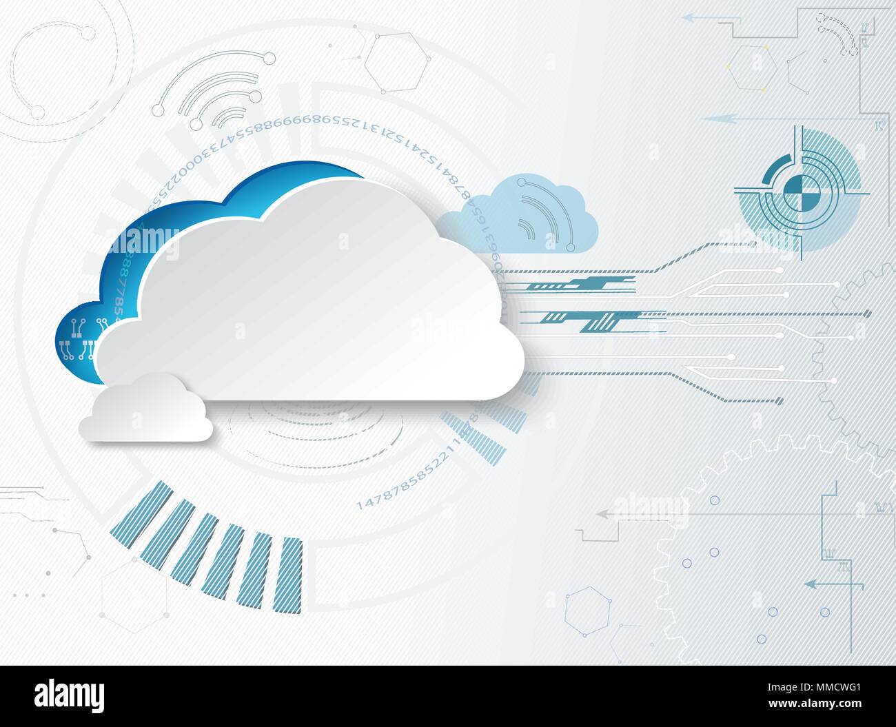 Hitech background aziendale. Web-based tecnologie cloud Illustrazione Vettoriale
