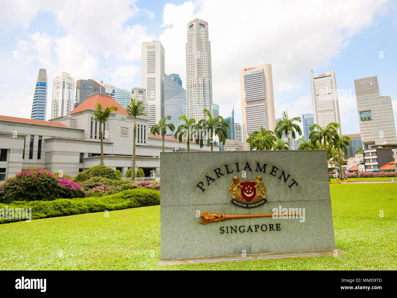 Singapore Sede del Parlamento nel cuore del centro citta', Zona Centrale di Singapore. Foto Stock