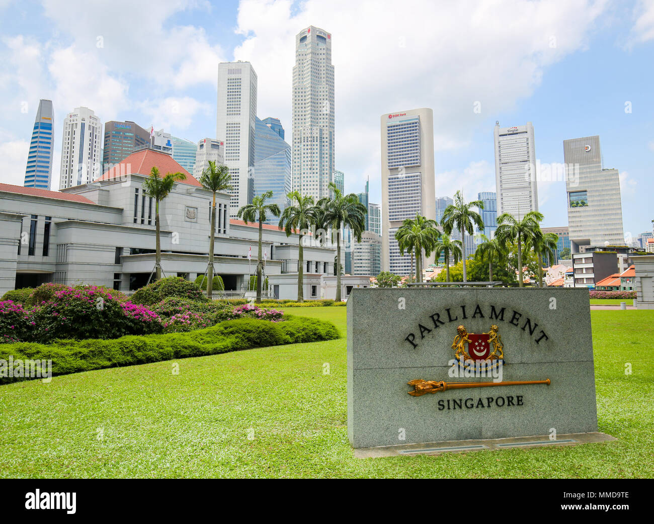 Singapore Sede del Parlamento nel cuore del centro citta', Zona Centrale di Singapore. Foto Stock