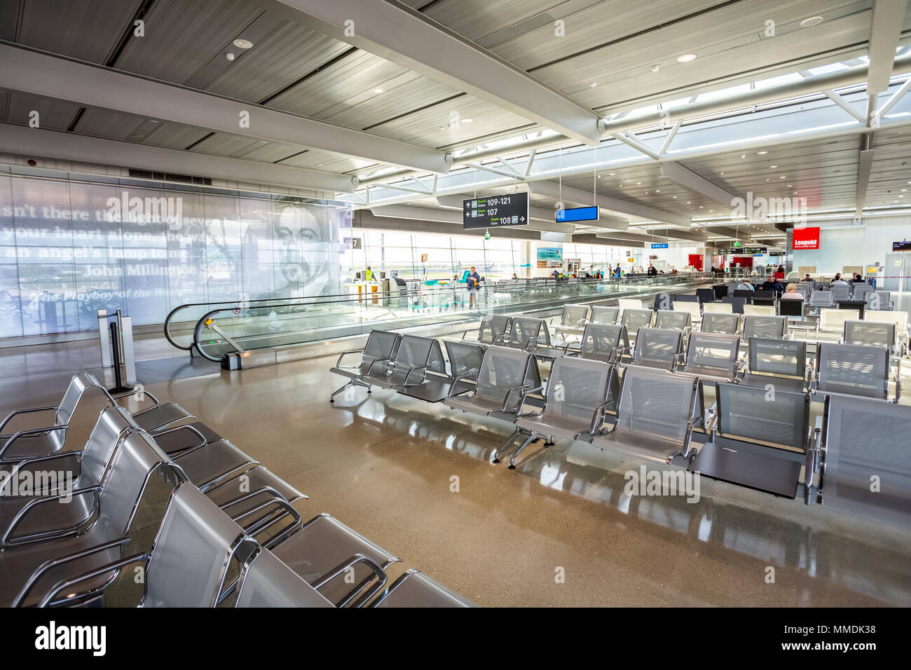 Dublino, Irlanda - 8 Maggio 2018: Il nuovo Terminal 2 dell'aeroporto di Dublino in Irlanda. Foto Stock