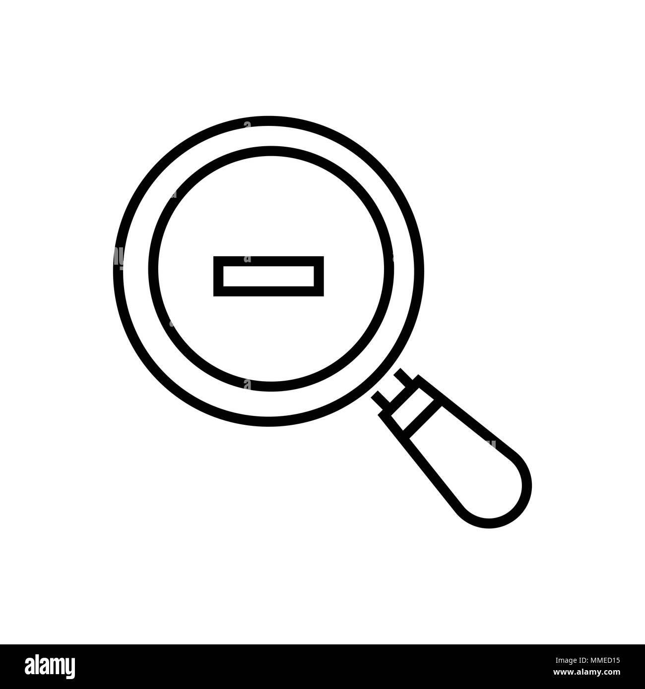 Zoom indietro - Progettazione di linea singola icona isolato Illustrazione Vettoriale