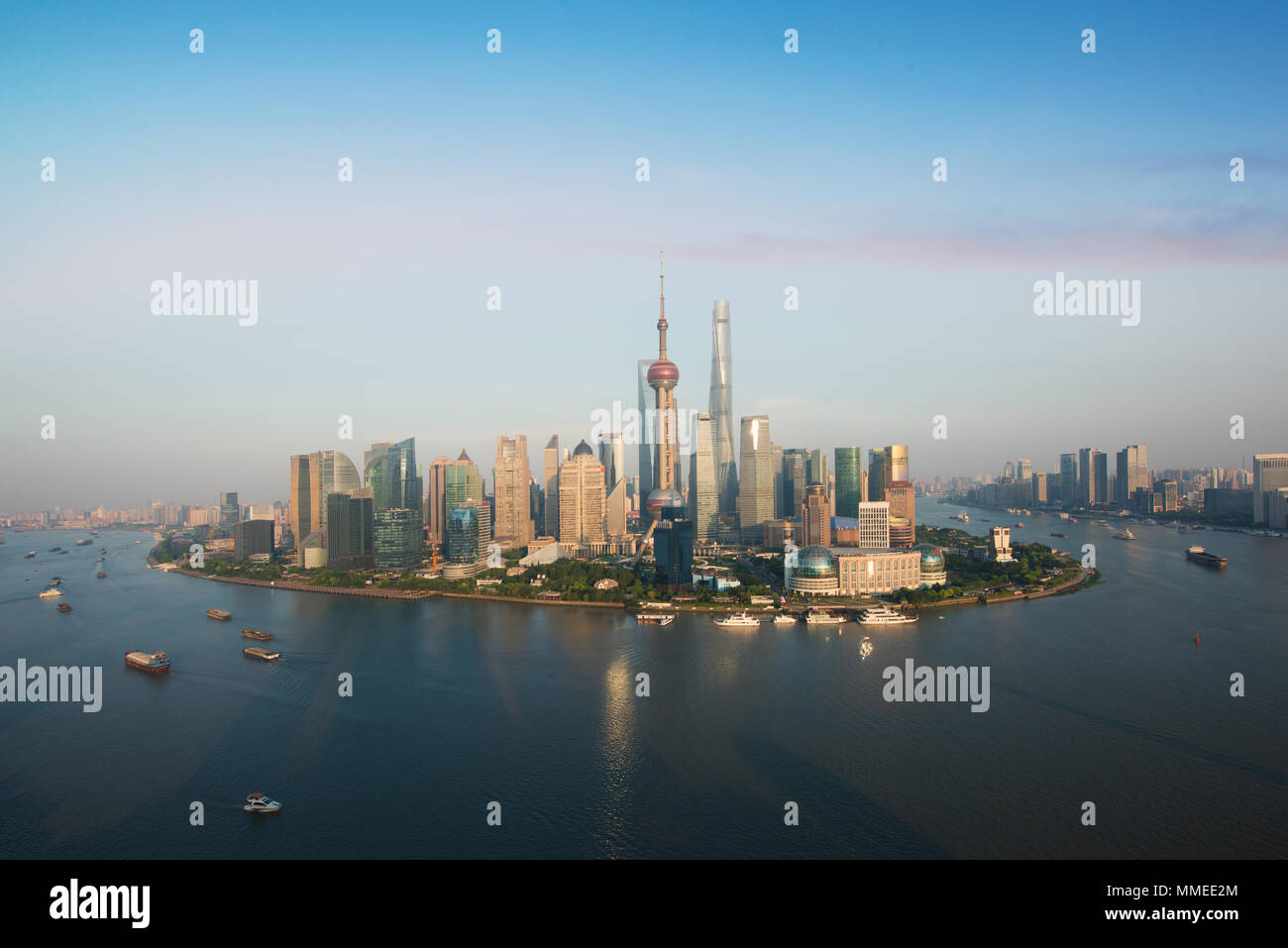 Lo skyline di Shanghai city scape, Shanghai luajiazui finanza e al quartiere degli affari della zona commerciale dello skyline di Shanghai, Cina Foto Stock