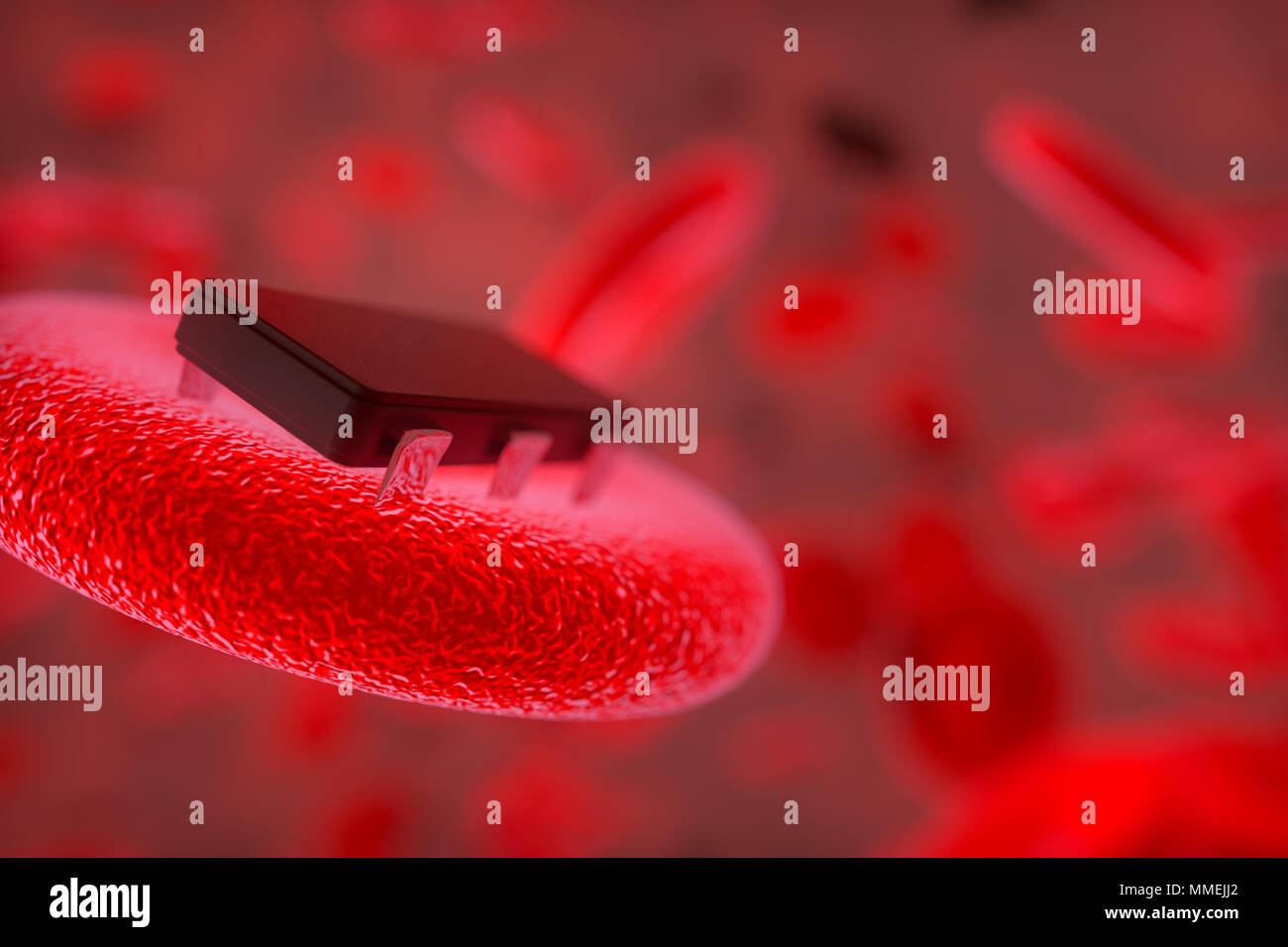 Cyber impianti nel corpo umano (3d rendering) Foto Stock